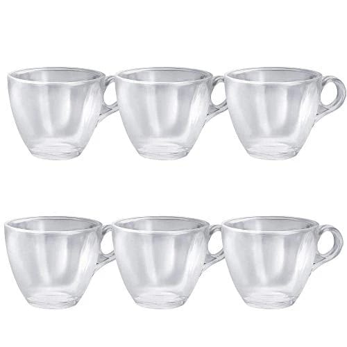 Tea/Coffee Glassware Set (Set of 6 Glasses 190 ml,Transparent)